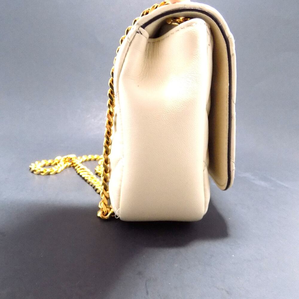 Versace La Medusa Plaque Quilted Leather Crossbody Bag Authentic-Cream - Picture 3 of 7